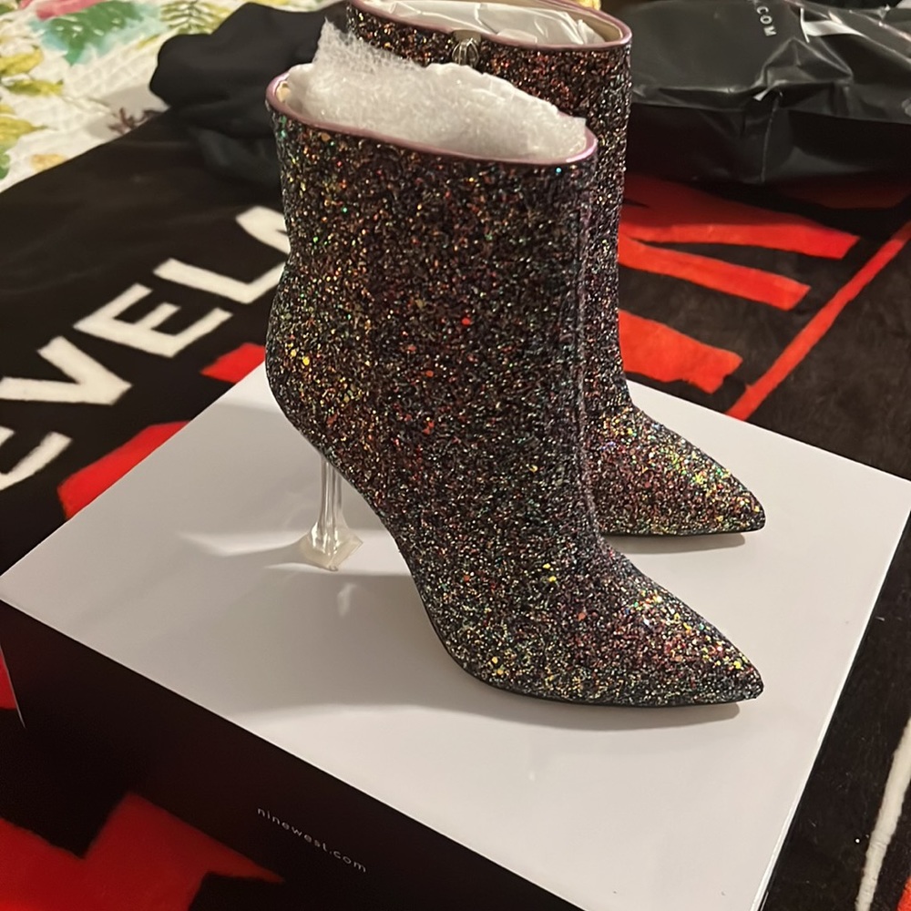 Nine West Glitter Ankle Boots
